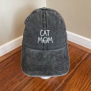 Cat Mom Black Cap - Baseball Cap - Women
